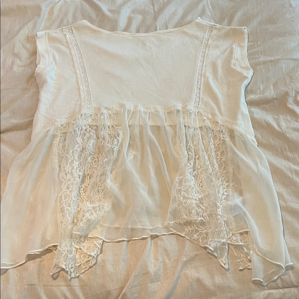 Elegant White Lace Women Top